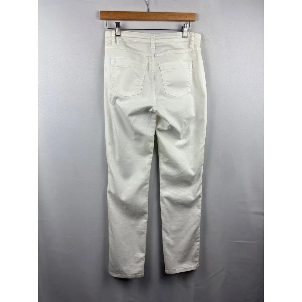 Women’s Anthony Studios Size 6 White Jeans with Silver & Grey Embroidery - Picture 3 of 5